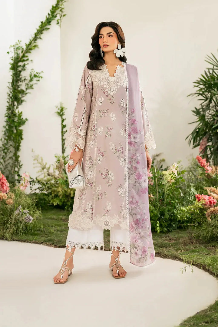 Iznik Lawn Suit-Grey-Lawn-Chiffon-Aarasta