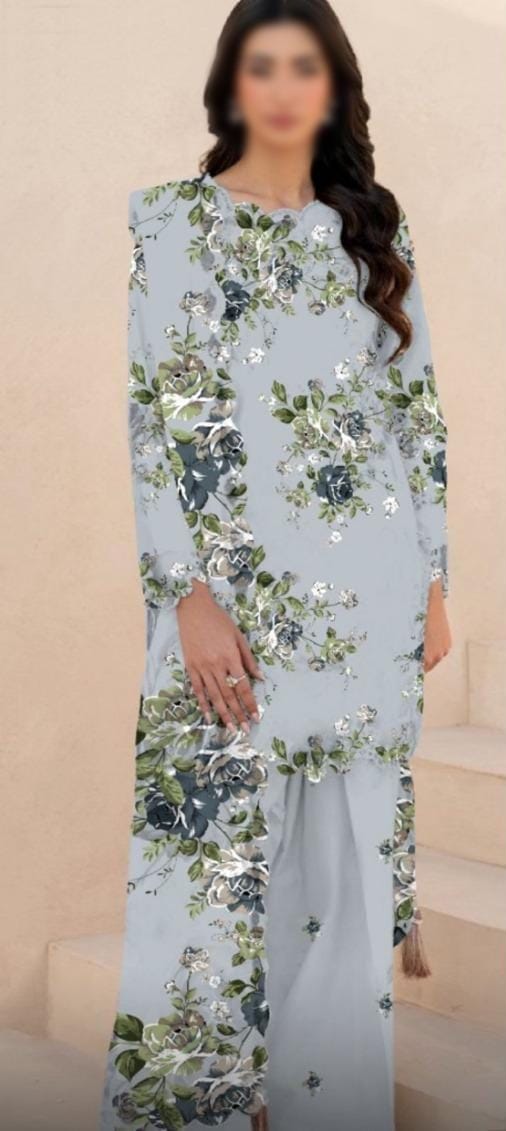 Iznik Lawn Suit-Grey-Lawn-Chiffon-Aarasta