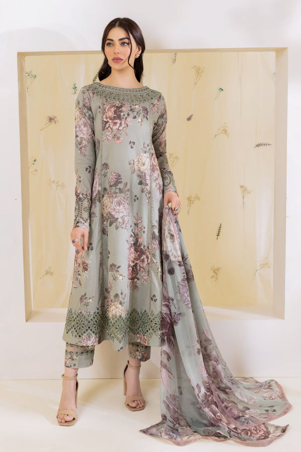 Iznik Lawn Suit-Lawn-Green-Silk-Aarasta