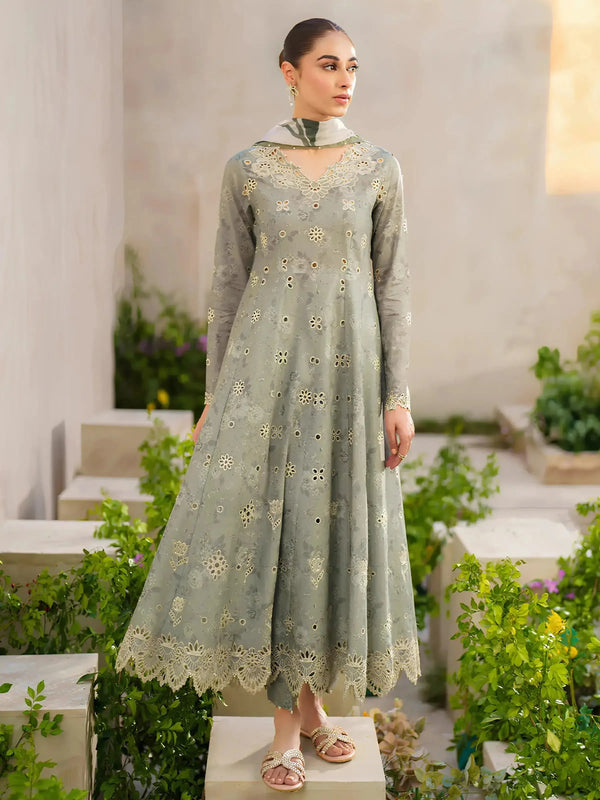 Iznik Lawn Suit-Lawn-Green-Chiffon-Aarasta