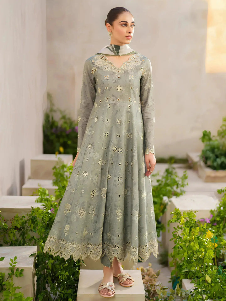 Iznik Lawn Suit-Lawn-Green-Chiffon-Aarasta