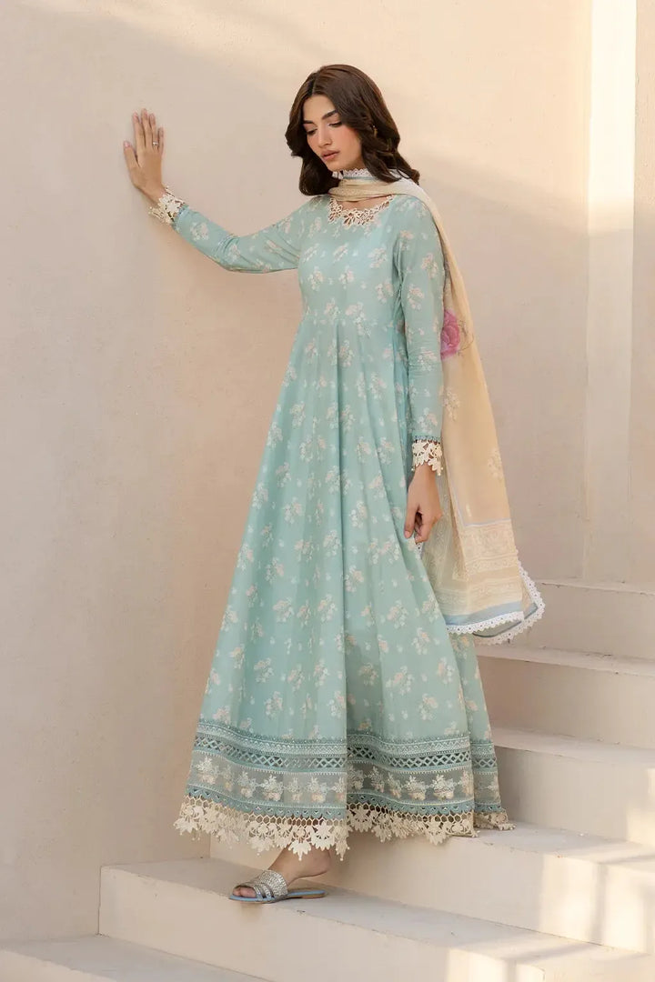 Iznik Lawn Suit-Lawn-Green-Chiffon-Aarasta