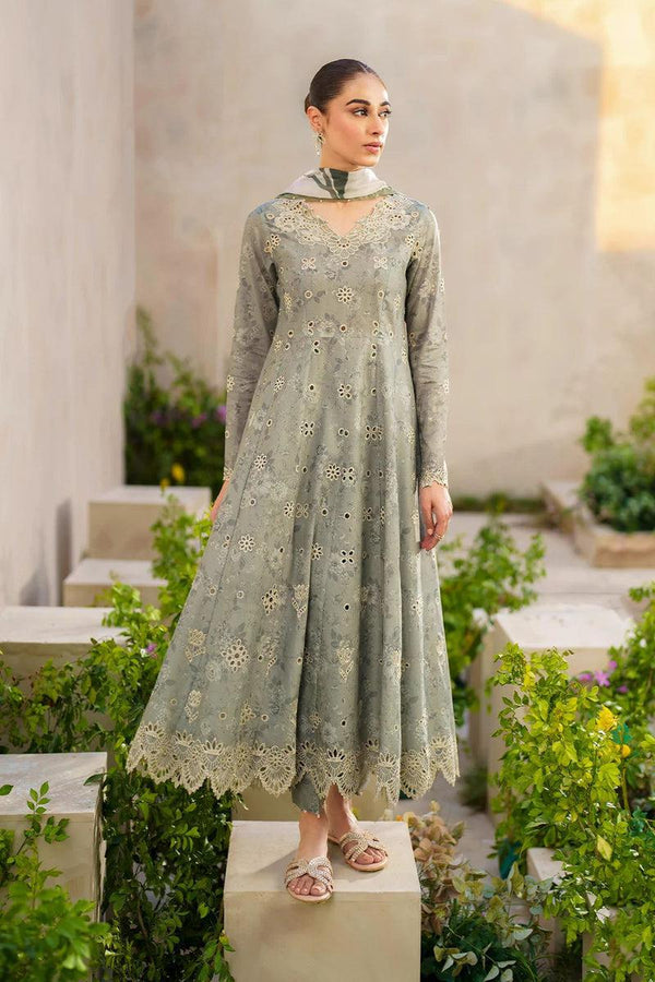 Iznik Lawn Suit-Lawn-Grey-Chiffon-Aarasta