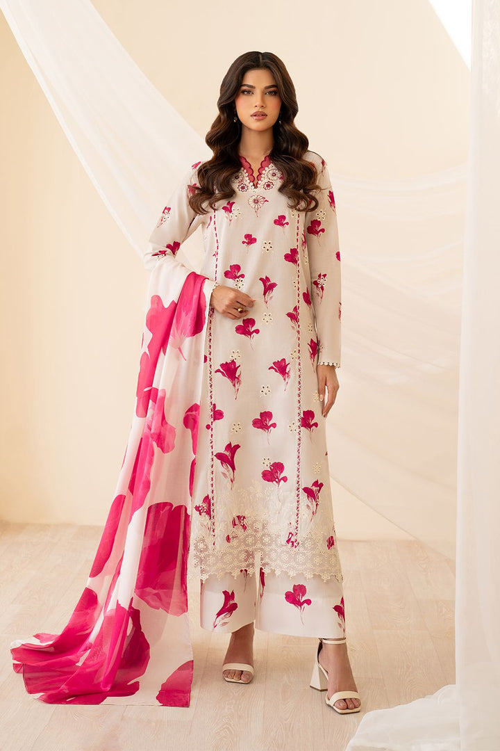 Iznik Lawn Suit-Lawn-Off White-Chiffon-Aarasta