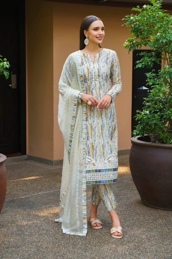 Iznik Lawn Suit-Off White-Lawn-Net-Aarasta