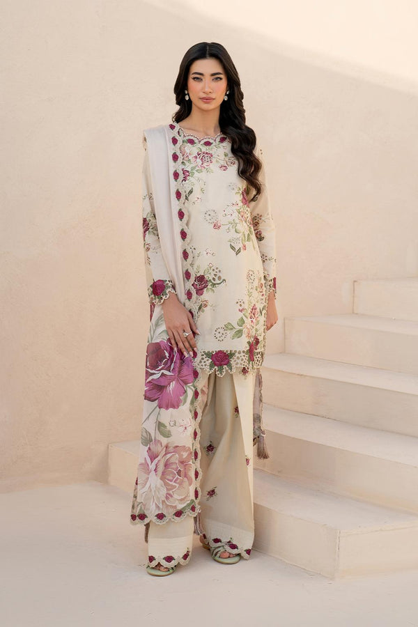 Iznik Lawn Suit-Off White-Lawn-Chiffon-Aarasta