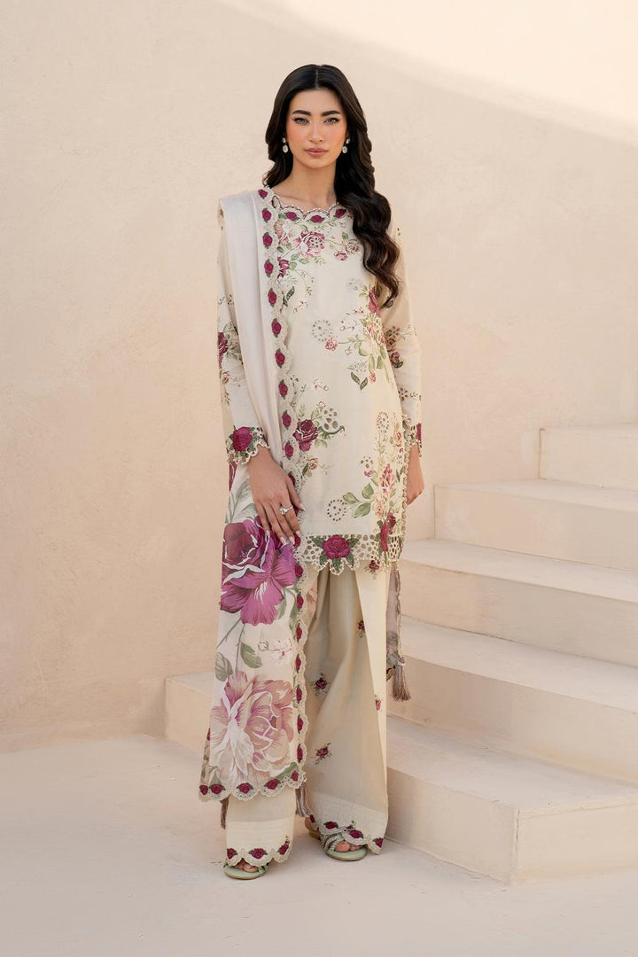 Iznik Lawn Suit-Off White-Lawn-Chiffon-Aarasta