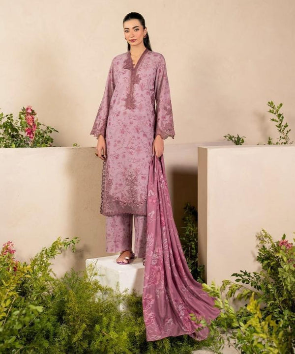 Iznik Lawn Suit-Pink-Lawn-Chiffon-Aarasta