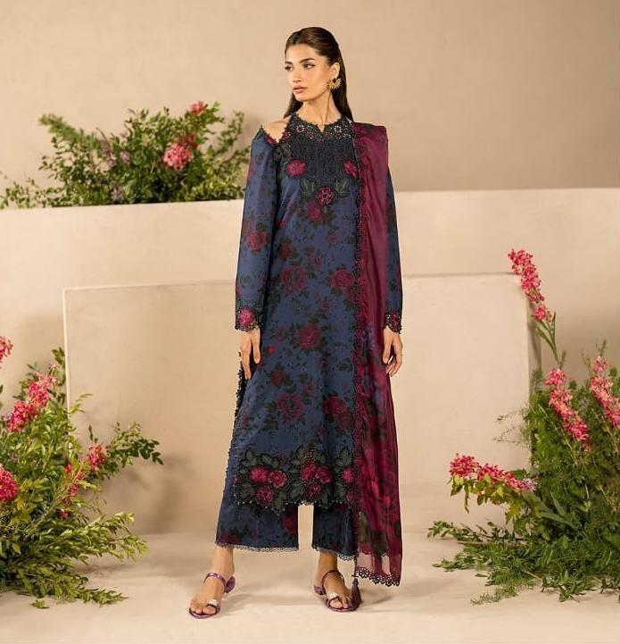 Iznik Lawn Suit-Purple-Lawn-Chiffon-Aarasta