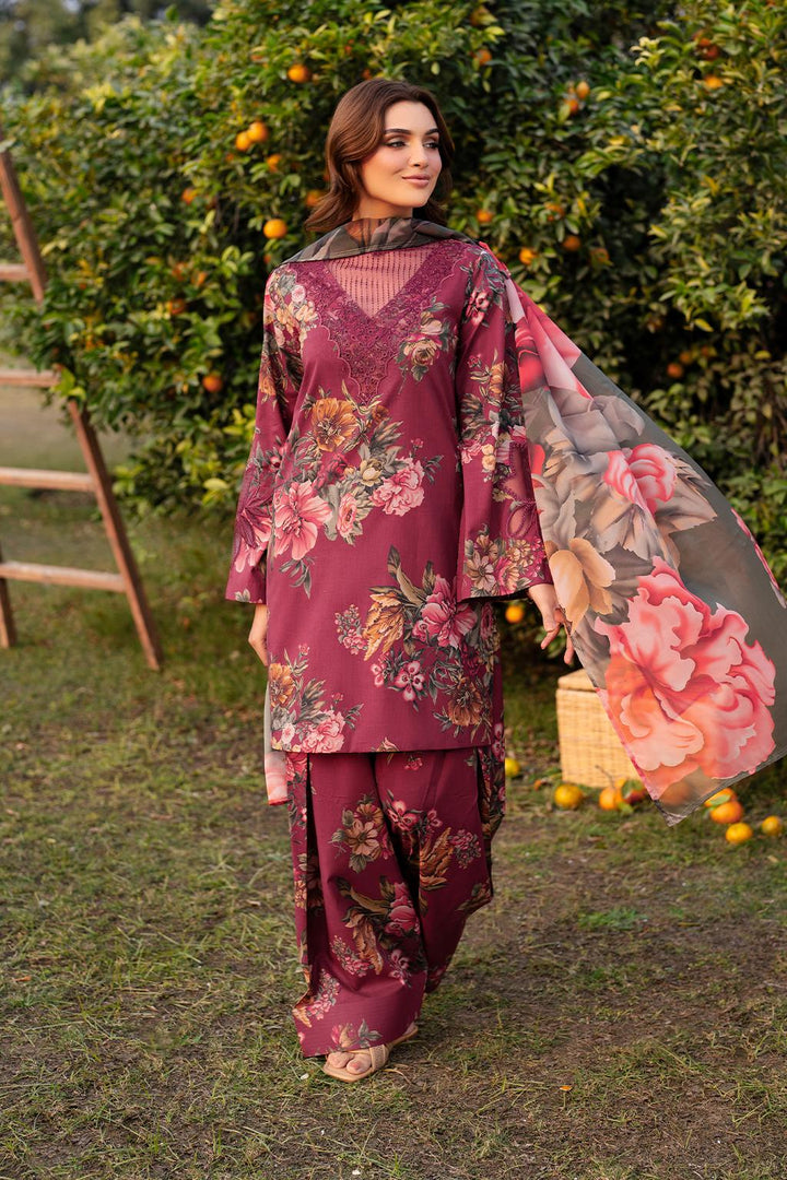 Iznik Lawn Suit-Red-Lawn-Chiffon-Aarasta