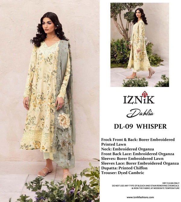 Iznik Lawn Suit-Yellow-Lawn-Chiffon-Aarasta
