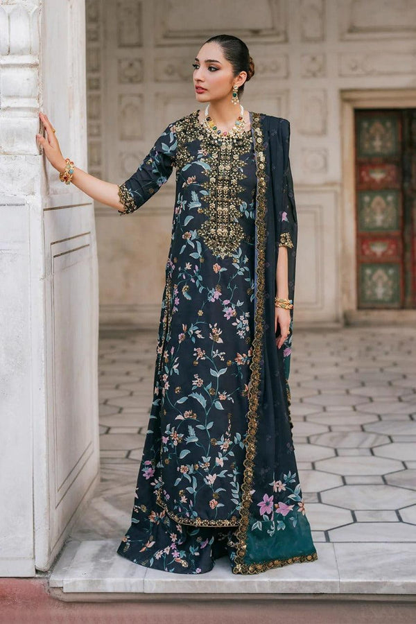 Iznik Lawn Suit-Zinc-Lawn-Silk-Aarasta