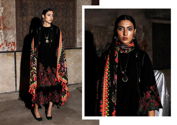 Jugnoo Lawn Suit-Black-Lawn-Silk-Aarasta