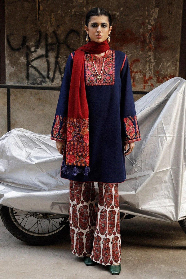 Jugnu Lawn Suit-Navy-Lawn-Chiffon-Aarasta