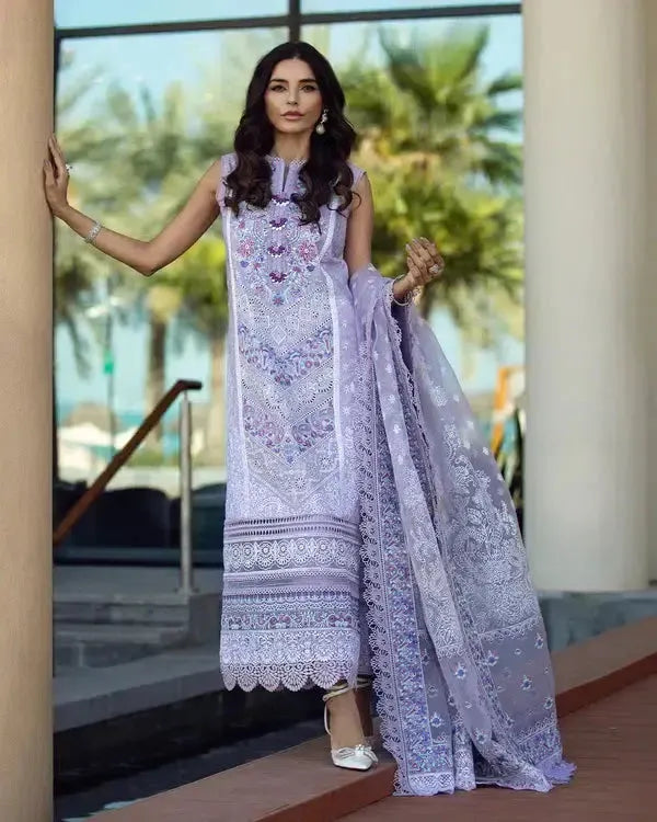Kanwal Malik Lawn Suit-Lawn-Purple-Organza-Aarasta