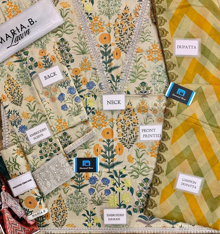 M Print Lawn Suit-Aarasta