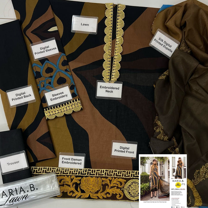 Maria B Lawn Suit-Aarasta