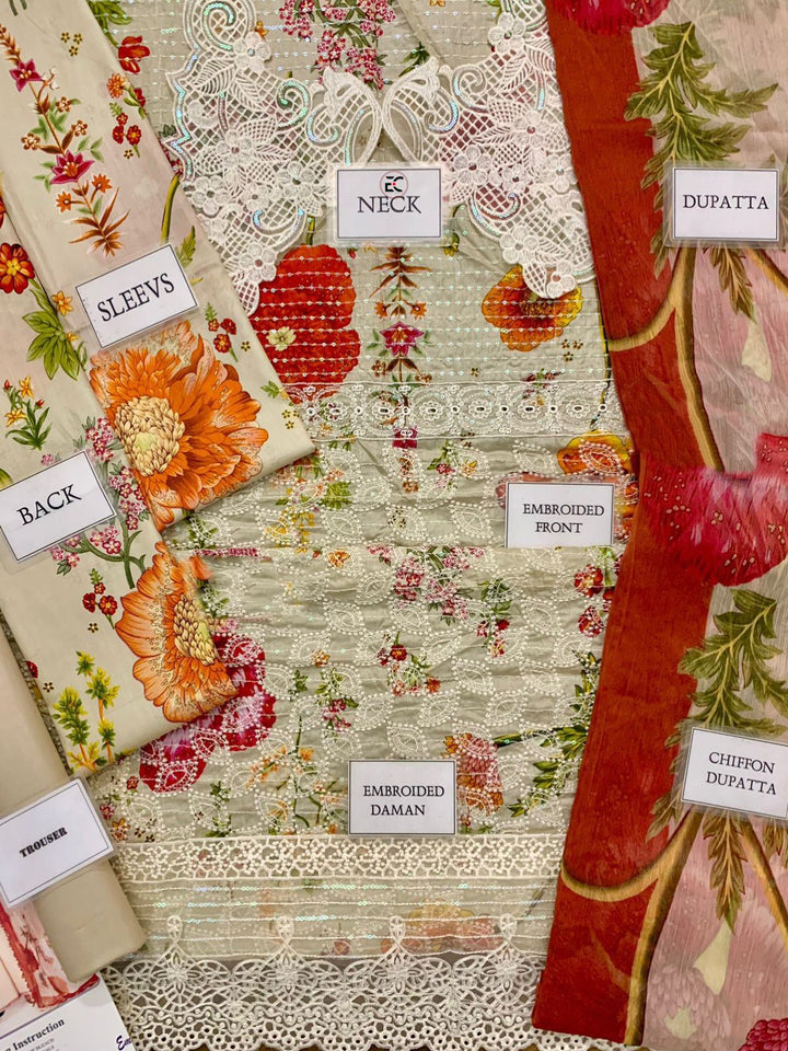 Maria B Lawn Suit-Aarasta