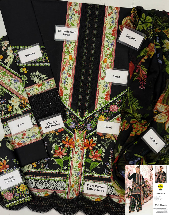 Maria B Lawn Suit-Aarasta