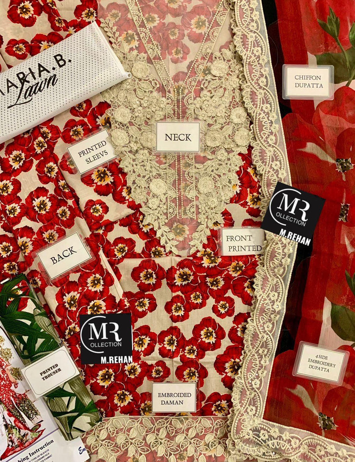 Maria B Lawn Suit-Aarasta