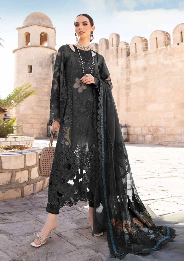 Maria B Lawn Suit-Lawn-Black-Net-Aarasta