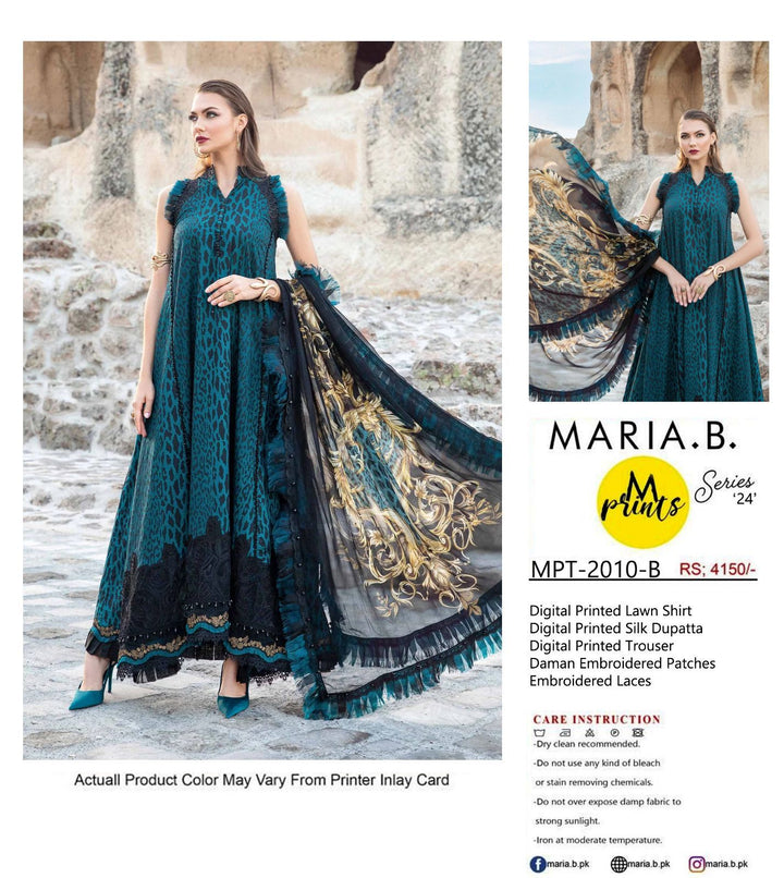 Maria B Lawn Suit-Lawn-Blue-Silk-Aarasta