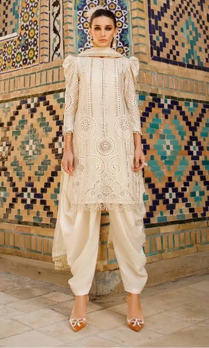 Maria B Lawn Suit-Lawn-Off White-Chiffon-Aarasta