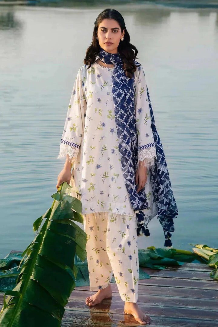 Maria B Lawn Suit-Lawn-White-Chiffon-Aarasta