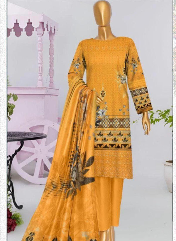 Bin Saeed Lawn Suit-Lawn-Yellow-Organza-Aarasta