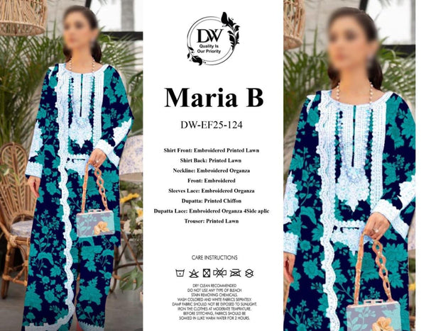 Maria B Lawn Suit-Lawn-Zinc-Chiffon-Aarasta