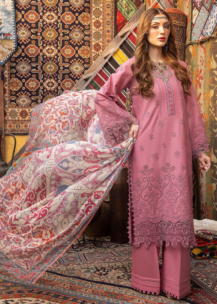 Adan Libas Lawn Suit-Pink-Lawn-Chiffon-Aarasta