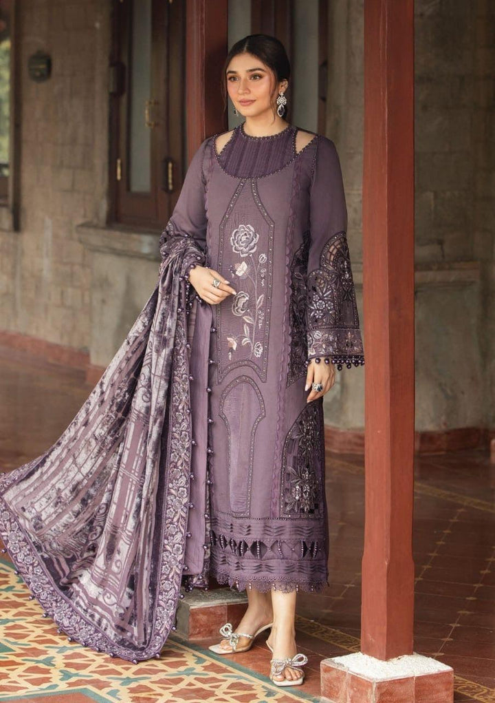 Maria B Lawn Suit-Purple-Lawn-Silk-Aarasta
