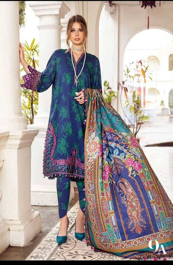 Maria B Lawn Suit-Purple-Lawn-Chiffon-Aarasta