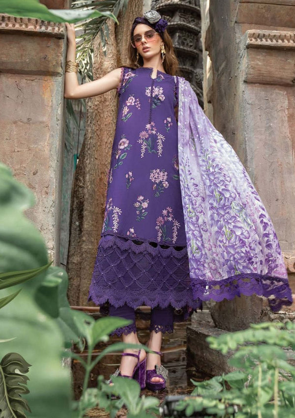 Maria B Lawn Suit-Purple-Lawn-Silk-Aarasta