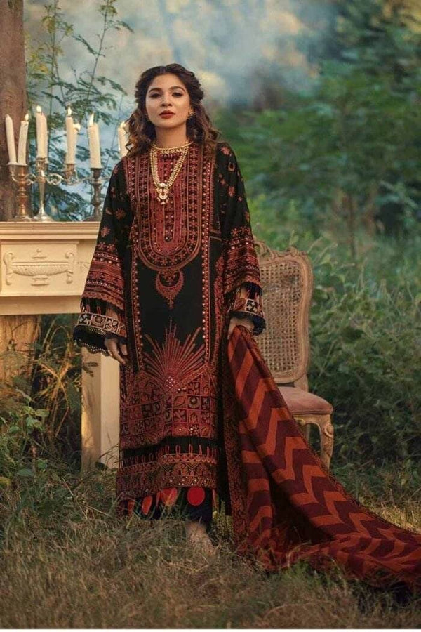 Maryams Lawn Suit-Black-Lawn-Silk-Aarasta