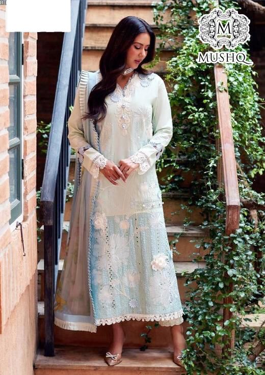 Mushq Lawn Suit-Green-Lawn-Silk-Aarasta