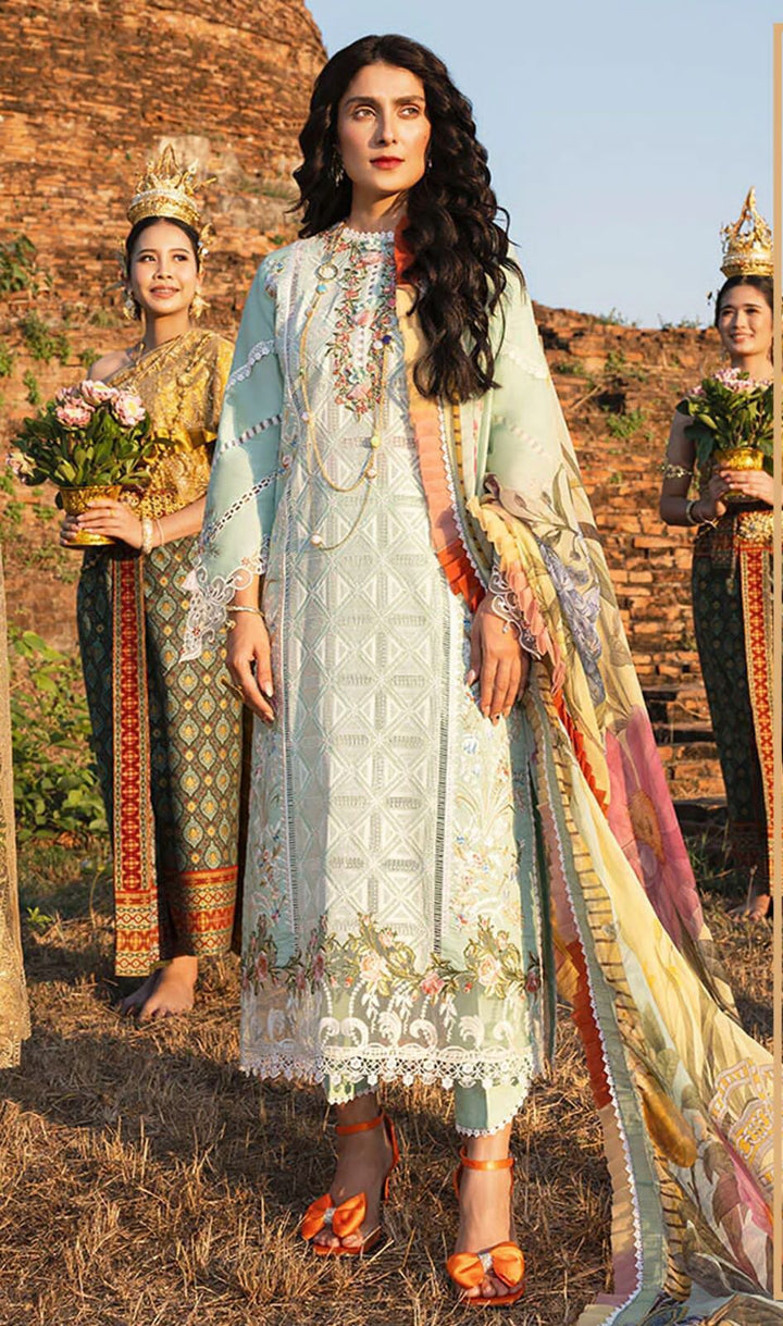 Mushq Lawn Suit-Lawn-Green-Silk-Aarasta