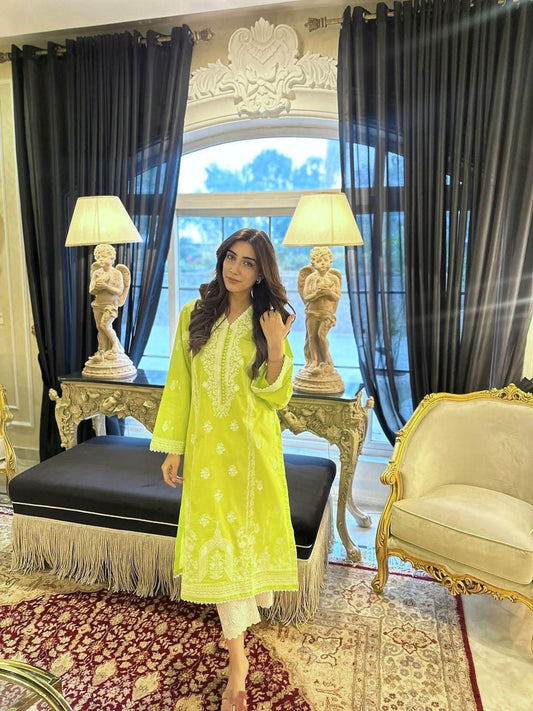 Naarj Lawn Suit-Yellow-Lawn-Net-Aarasta