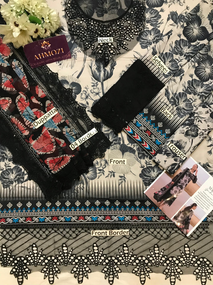 Nureh Lawn Suit-Aarasta