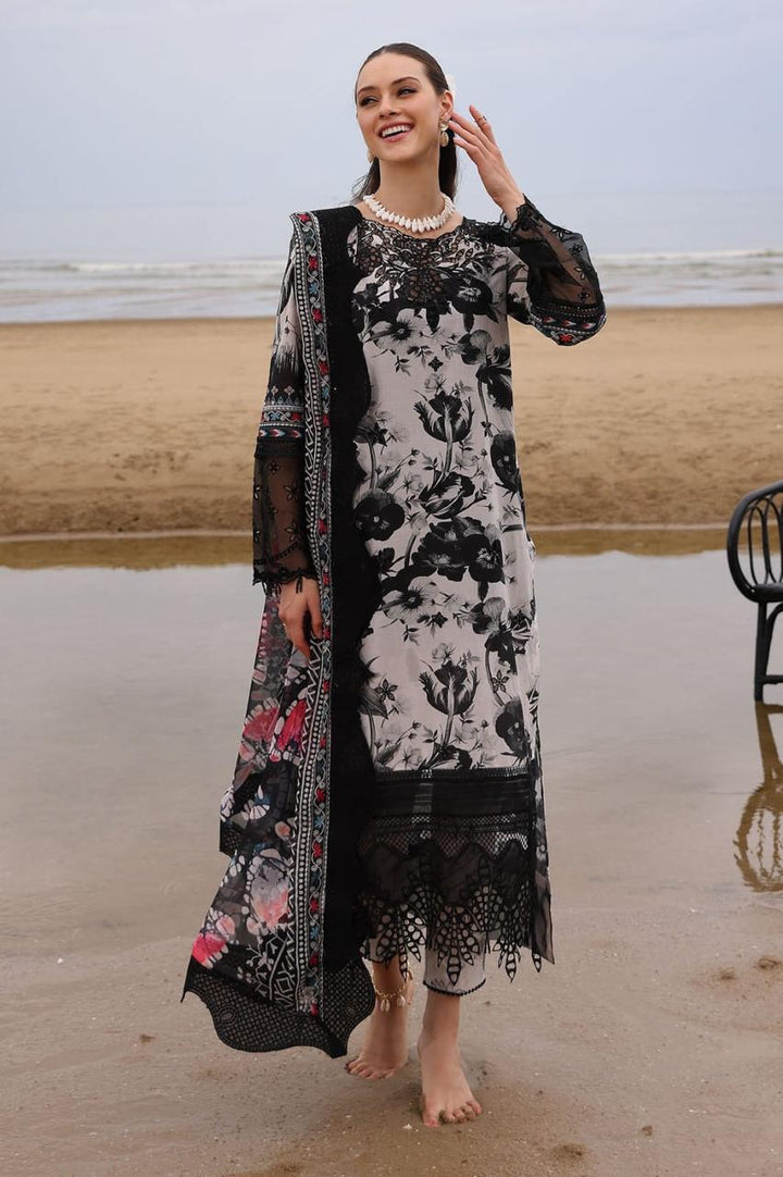 Nureh Lawn Suit-Black-Lawn-Chiffon-Aarasta