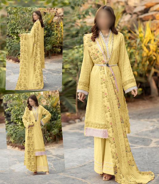 Frushia Lawn Suit-Lawn-Yellow-Silk-Aarasta