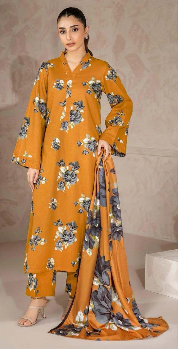 Limelight Lawn Suit-Mustard-Lawn-Chiffon-Aarasta