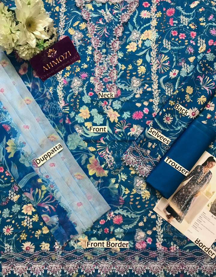 Qalamkar Lawn Suit-Aarasta