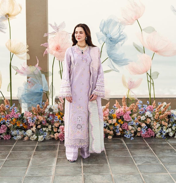 Qalamkar Lawn Suit-Lawn-Purple-Khaddi Net-Aarasta