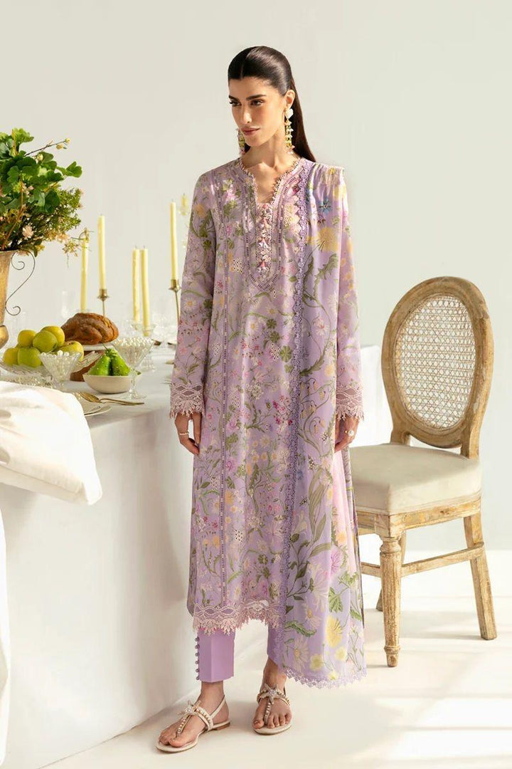 Qalamkar Lawn Suit-Purple-Lawn-Chiffon-Aarasta
