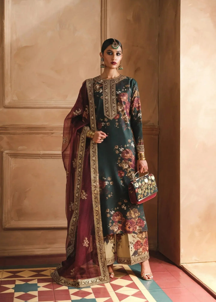Ramsha Lawn Suit-Green-Lawn-Chiffon-Aarasta