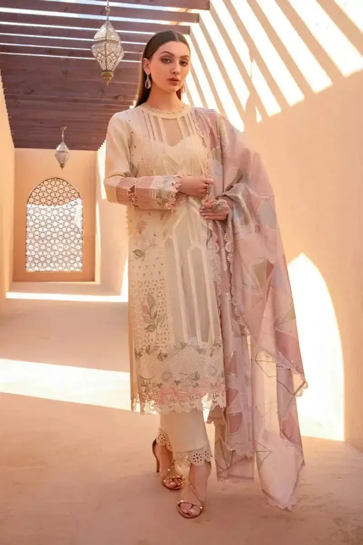 Rangrasiya Lawn Suit-Beige-Lawn-Silk-Aarasta