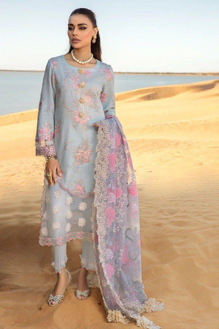 Rangrasiya Lawn Suit-Ferozi-Lawn-Organza-Aarasta