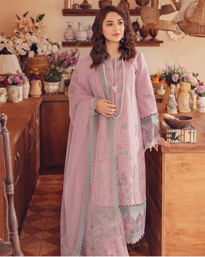 Rang Rasiya Lawn Suit-Lawn-Pink-Organza-Aarasta