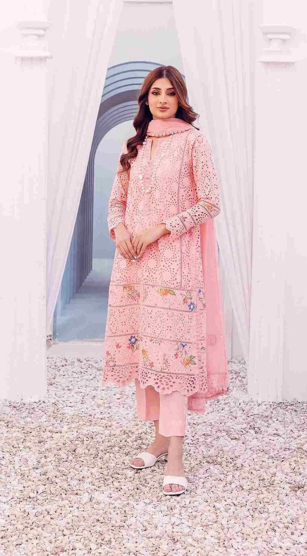 Sabeen Abbas Lawn Suit-Lawn-Pink-Chiffon-Aarasta